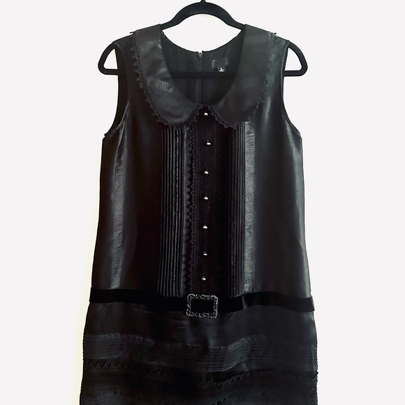 Anna Sui For Target Peter Pan Collar Black Shift Dress - Picture 2 of 12